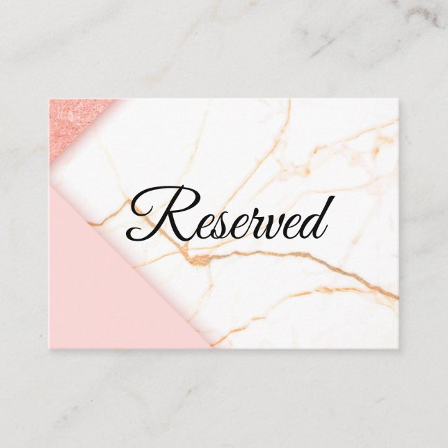 Carte De Placement Marbre rose et or moderne (Devant)