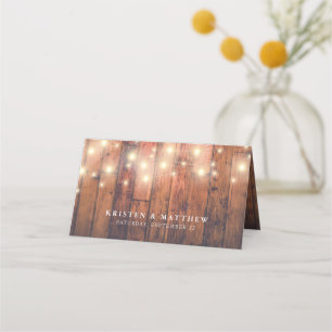Carte De Placement Mariage à cordes de bois rustique