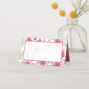 Carte De Placement Mariage à la rose rose vif