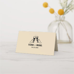 Carte De Placement mariage à main rétro moderne