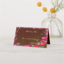 Mariage à papillon rose rose bois rustique