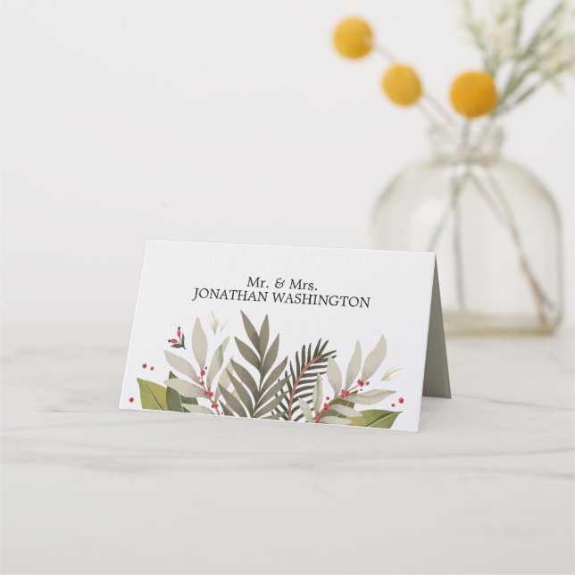 Carte De Placement Mariage à thème des plantes médicinales (Devant)