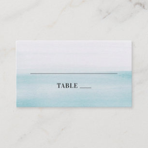 Carte De Placement Mariage aquarelle bleu. Moderne élégant nautique