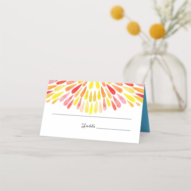Carte De Placement Mariage arc-en-ciel aquarelle (Devant)
