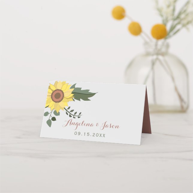 Carte De Placement Mariage au Tournesol (Dos)