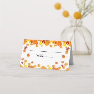 Carte De Placement Mariage aux feuilles d'automne rustiques