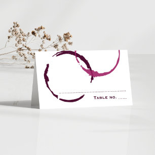 Carte De Placement Mariage avec tache de vin de Bourgogne rustique