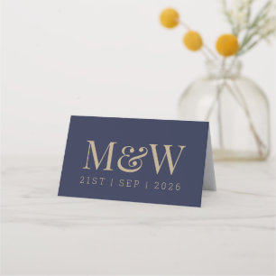 Carte De Placement Mariage blanc Gold de la marine