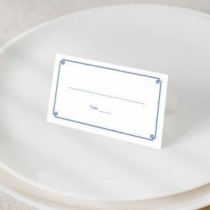 Carte De Placement Mariage Bleu Et Blanc Élégante Chinoiserie Imprime