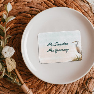 Carte De Placement Mariage Bohème Côtier Aigrette Blanche