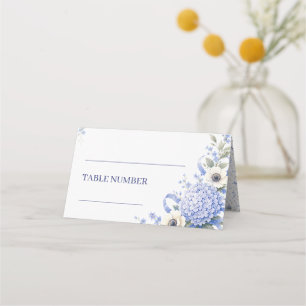 Carte De Placement Mariage Bohème Floral Fleurs Bleu Marine