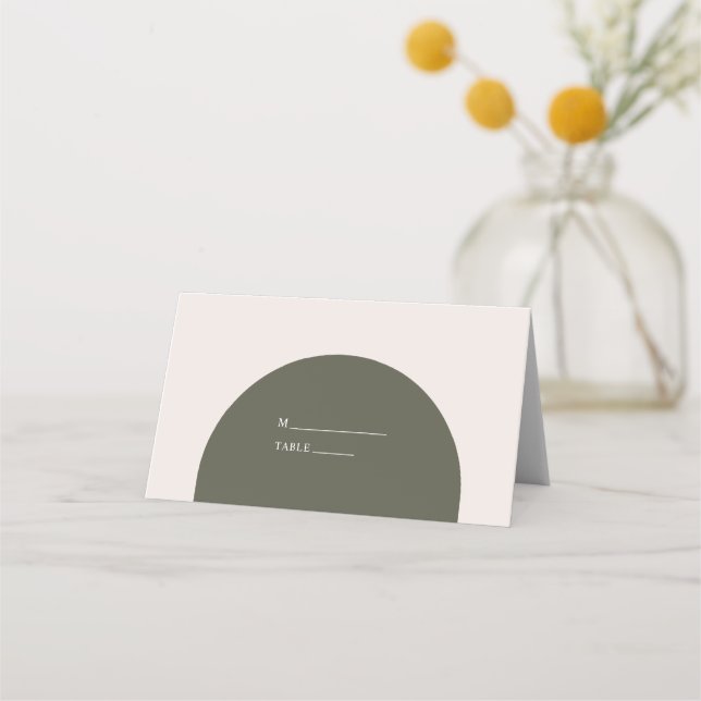 Carte De Placement Mariage Bohème Rustique Minimaliste Arc Vert Sauge (Devant)
