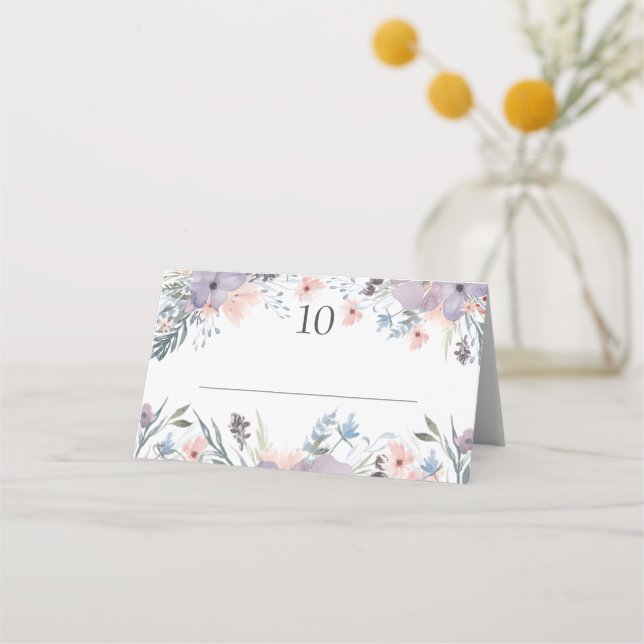 Carte De Placement Mariage Boho Floral Fleurs sauvages (Devant)