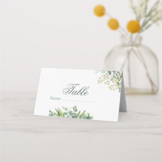 Carte De Placement Mariage botanique à l'eucalyptus et aux florales b