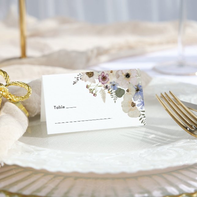 Carte De Placement Mariage botanique floral moderne (Modern Floral Botanical Wedding Place Card by Painted Paperie
)