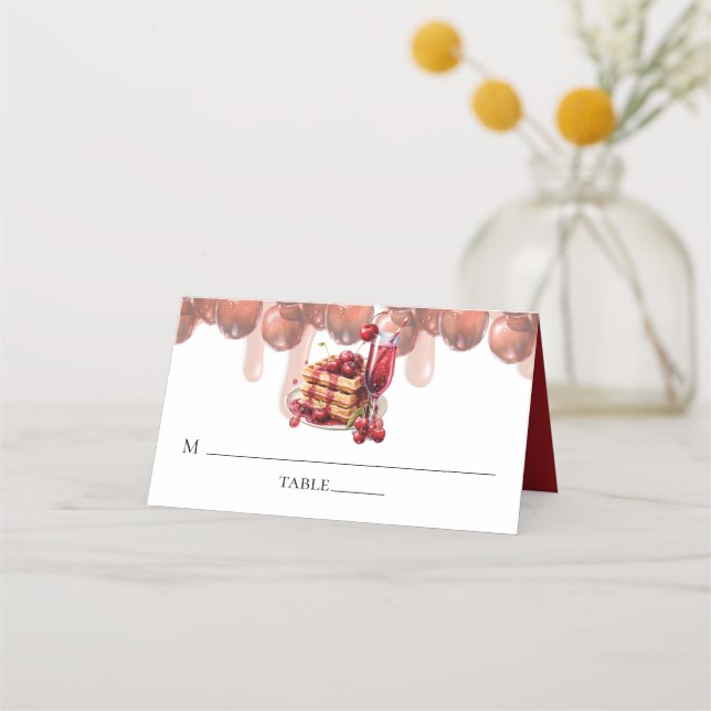 Carte De Placement Mariage Bruch Printemps Cerise (Devant)