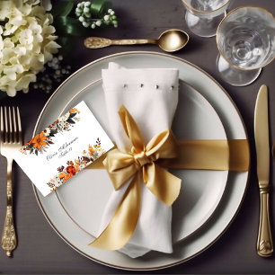 Carte De Placement Mariage Budget Floral de l'automne du coucher du s