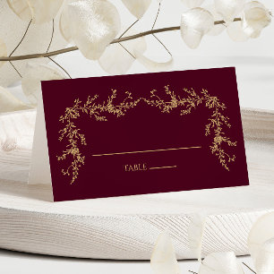 Carte De Placement Mariage Cadre Floral Toile Champagne Bourgogne