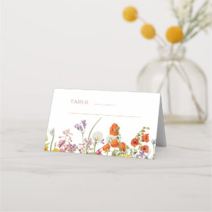 Carte De Placement Mariage campagnard Fleur sauvage coloré