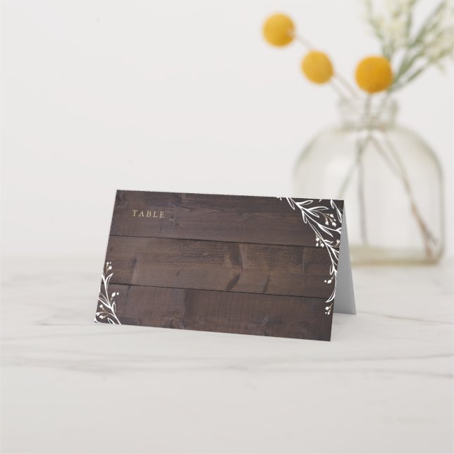 Carte De Placement Mariage campagnard Floral Boho Rustique Grange Boi (Devant)