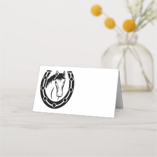 Carte De Placement Mariage campagnard Horse Horseshoe Ouest