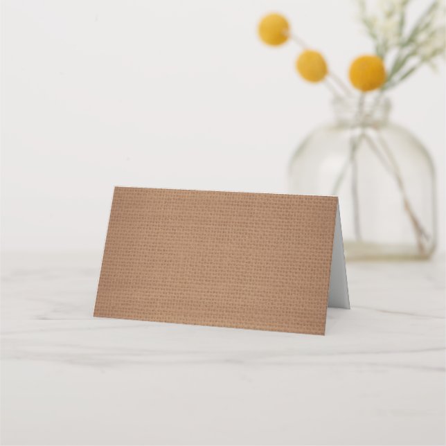 Carte De Placement Mariage campagnard Rustique Burlap Plié Carte Plac (Devant)