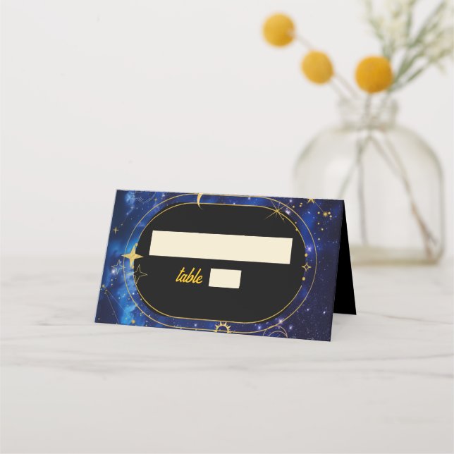 Carte De Placement Mariage céleste bleu élégant (Devant)