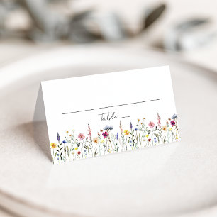 Carte De Placement Mariage Champêtre Élégant de Prairie de Fleurs Sau