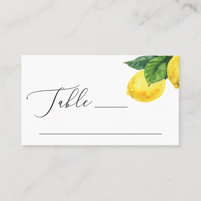 Carte De Placement Mariage citron rustique | Jardin botanique de Citr (Devant)