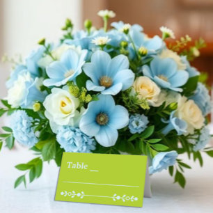Carte De Placement Mariage Citron Vert et Bleu Côtiers