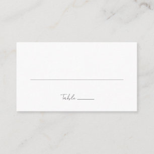 Carte De Placement Mariage Classique Minimaliste Noir et Blanc