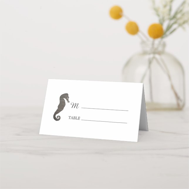 Carte De Placement Mariage Clay Seahorse Beach (Devant)