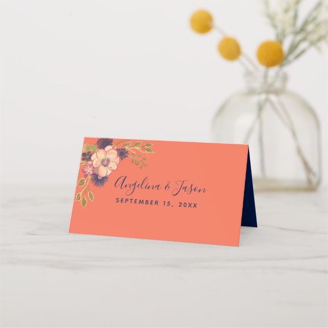 Carte De Placement Mariage corail (Dos)