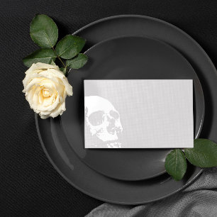 Carte De Placement Mariage crâne blanc gris clair