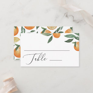 Carte De Placement Mariage d'agrumes aquarelle. Le jardin fleuri d'ét