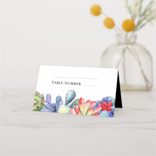 Carte De Placement Mariage d'aquarelle de cactus succulent