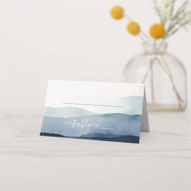Carte De Placement Mariage d'aquarelle marine (Devant)