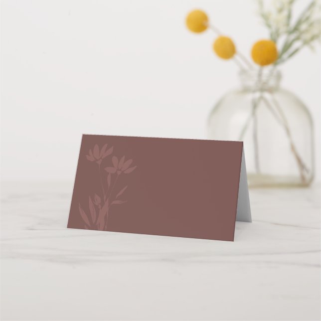 Carte De Placement Mariage d'art moderne en terre cuite Florale (Devant)