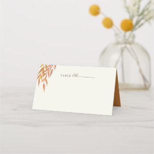 Carte De Placement Mariage d'automne simple à branches orange