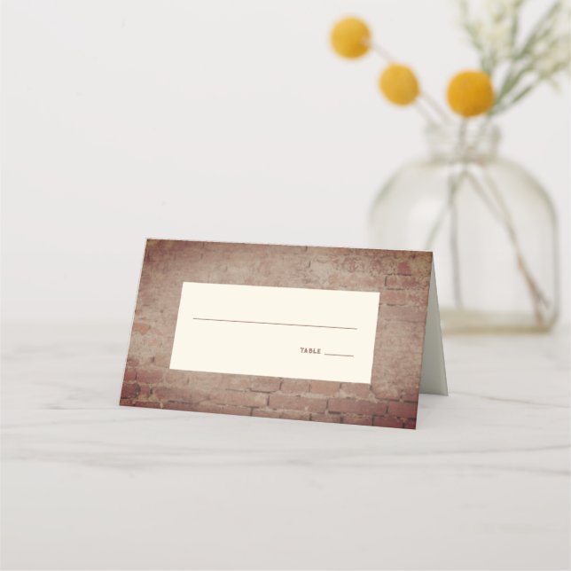 Carte De Placement Mariage de briques rustiques (Devant)