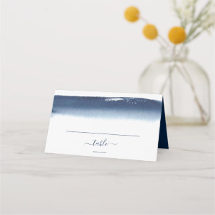 Carte De Placement Mariage de brosse couleur bleu marine