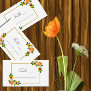 Carte De Placement Mariage de cadre or floral