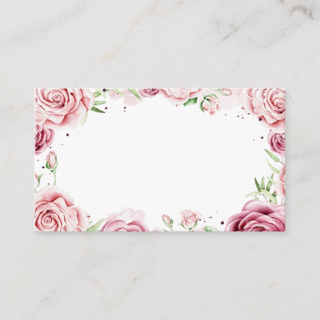 Carte De Placement Mariage de cadre Rose couleur rose (Devant)