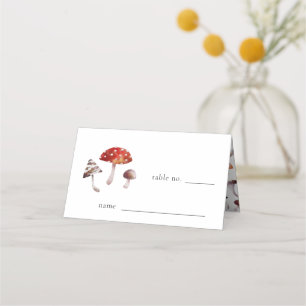 Carte De Placement Mariage de champignons rustiques Numéro de table C