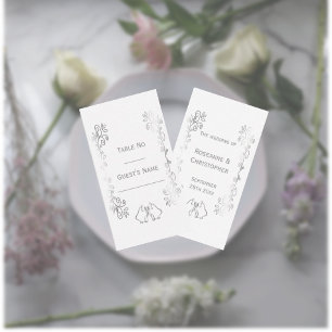 Carte De Placement Mariage de conception de défilement Silver Bells
