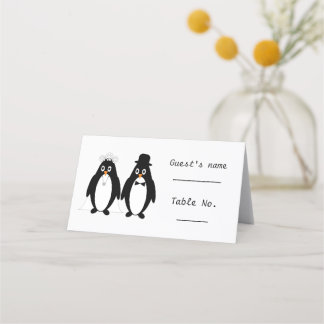 Carte De Placement Mariage de conception de pingouin