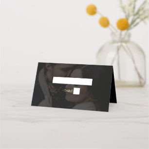Carte De Placement Mariage de couverture photo Black Gold 2