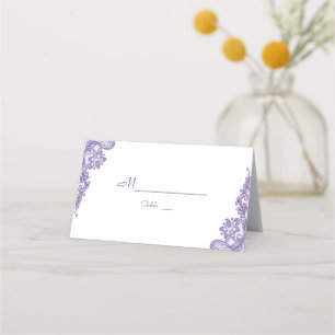 Carte De Placement Mariage de dentelle ultra violet moderne Numéro de