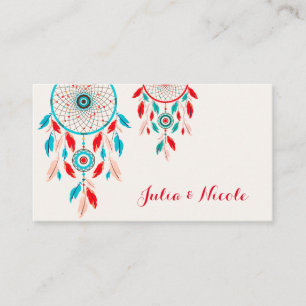 Carte De Placement Mariage de Dreamcatcher en plumes de la tribu Boho