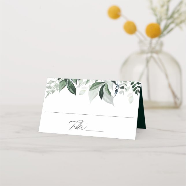 Carte De Placement Mariage de feuillage botanique naturel (Devant)